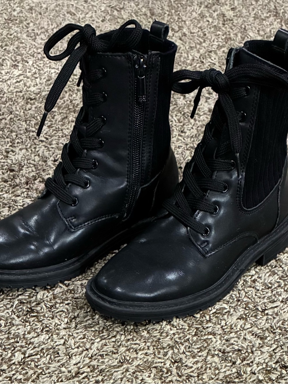Girls Sam Edelman Black Lace-Up Ankle Boots